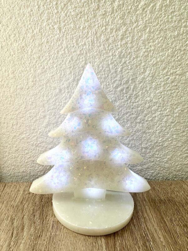 Petite Veilleuse sapin de Noel Blanc