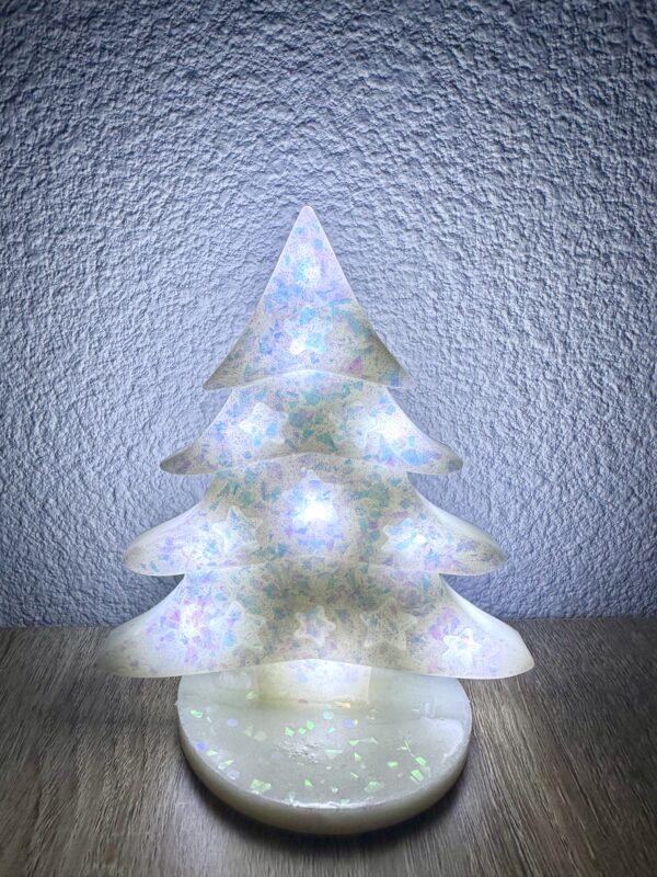 Petite Veilleuse sapin de Noel Blanc – Image 3