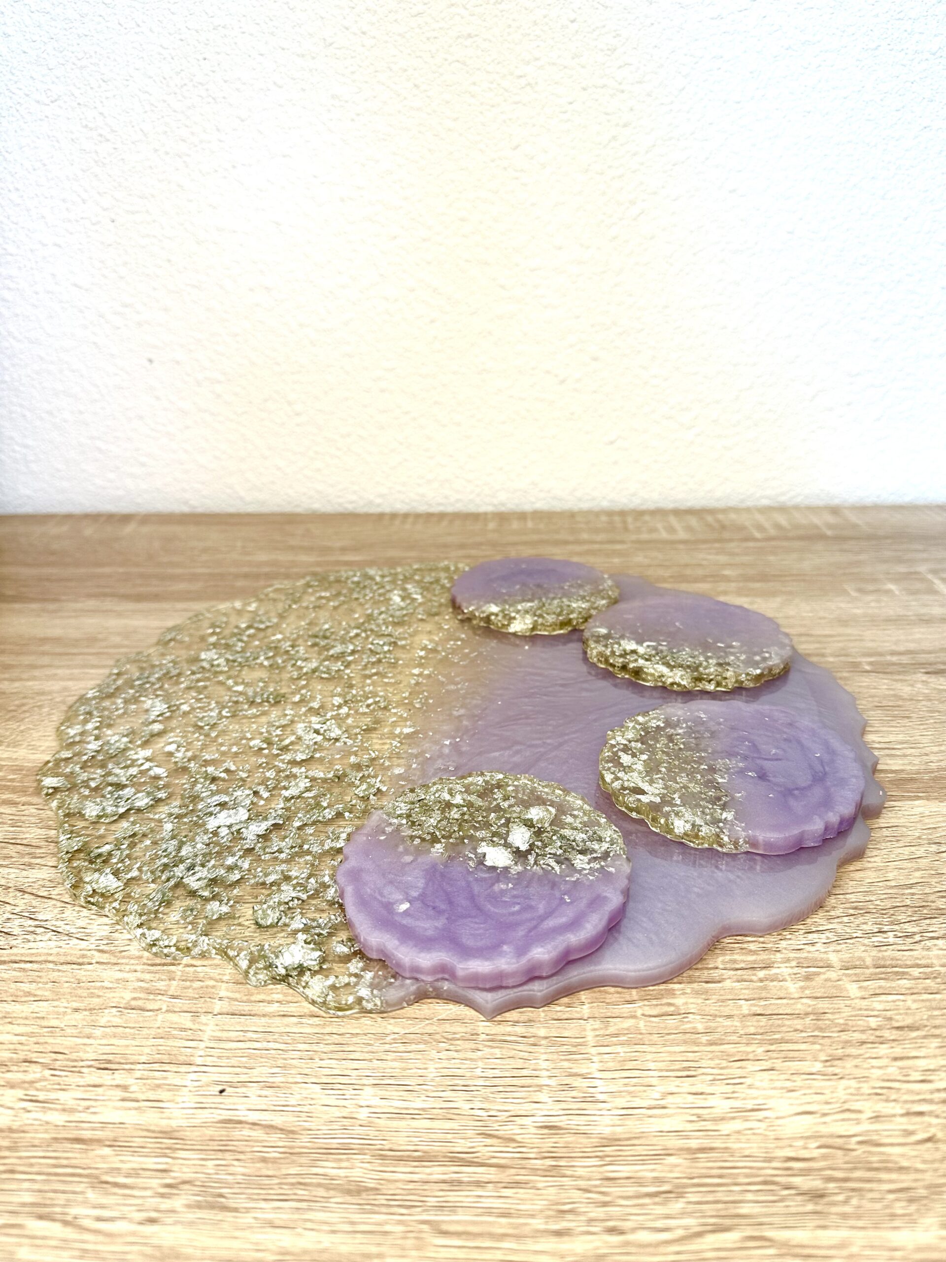 Dessous de Plat et dessous de verre Violet et feuille d'argent – Image 2