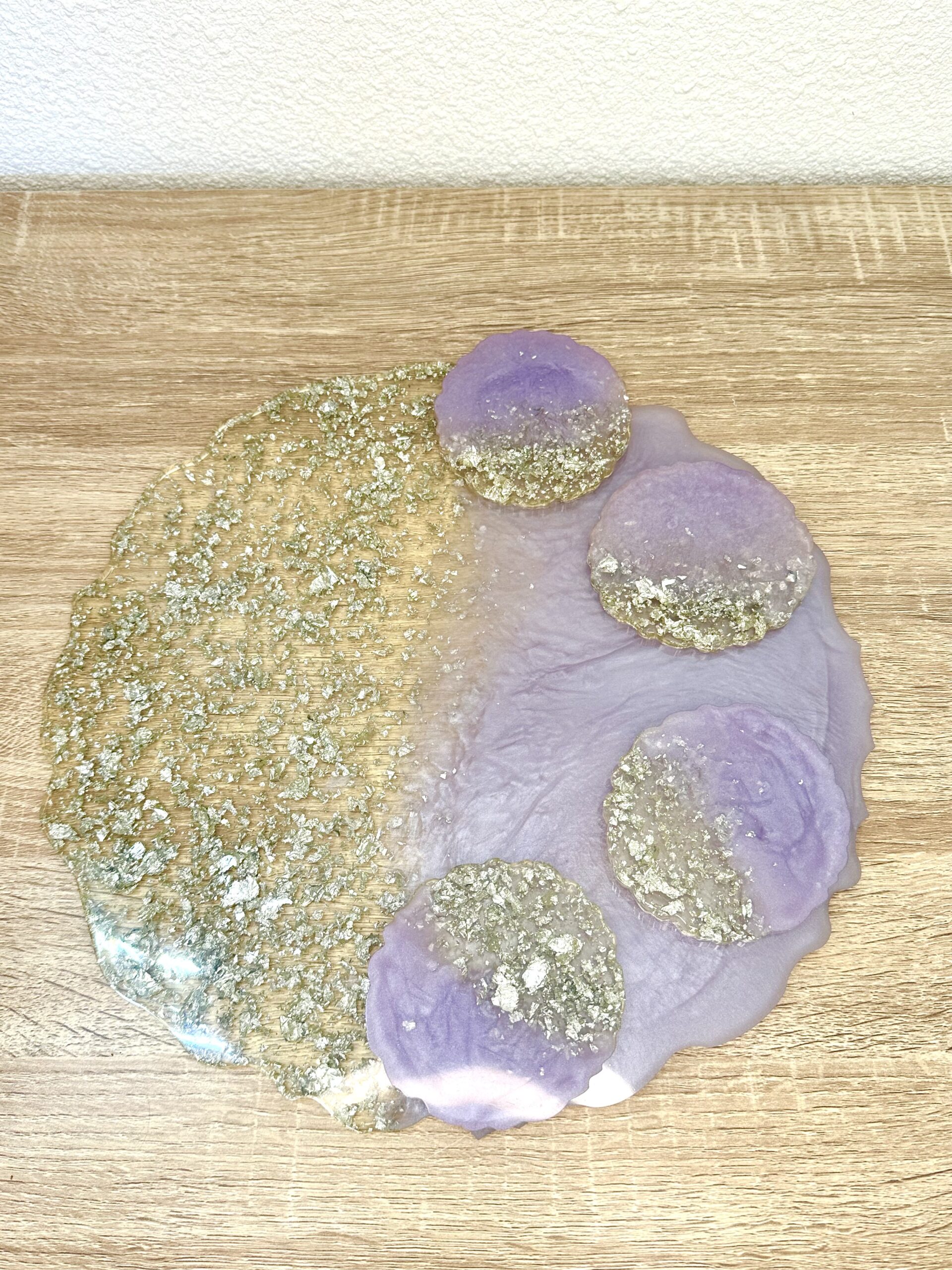 Dessous de Plat et dessous de verre Violet et feuille d'argent – Image 3