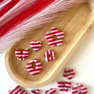 Pampilles Rayé Rouge cerise et rose clair